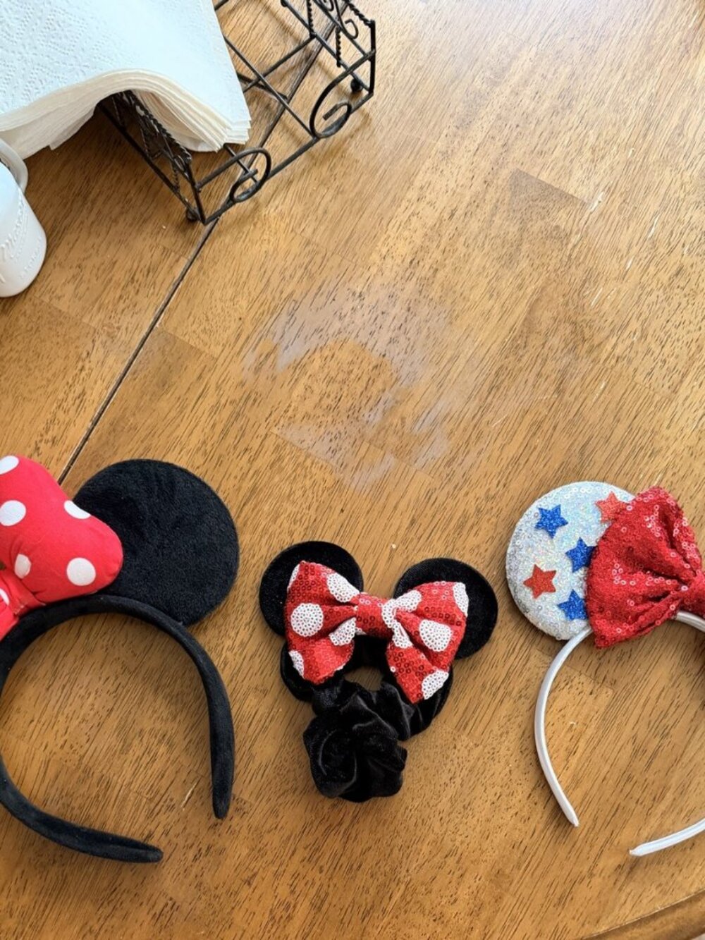 Disney Minnie Mouse Ears Bundle of 3 | Polka Dot, Patriotic Sequin & Scrunchie